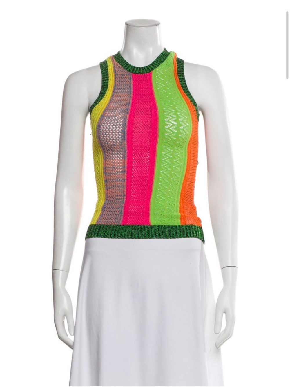 AGR Neon Multicolor Stripe Knit Tank